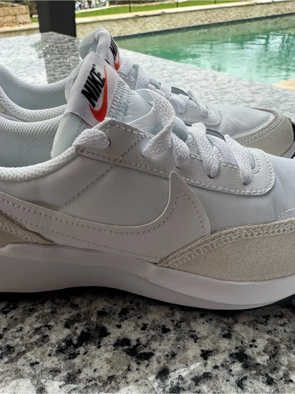 Nike White and Light Gray Low-Top Sneakers